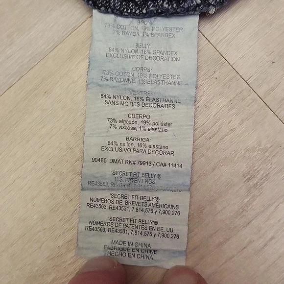 🛍Indigo‎ Blue Over The Belly Dark Wash Straight Leg Skinny Maternity Jeans XS - Picture 3 of 10